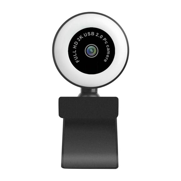 Wzmzjy USB 2.0 Computer Laptop Desktop 1080P/2K/5MP with Adjustable Ring Fill Light Mic 1080p Fixed Focus