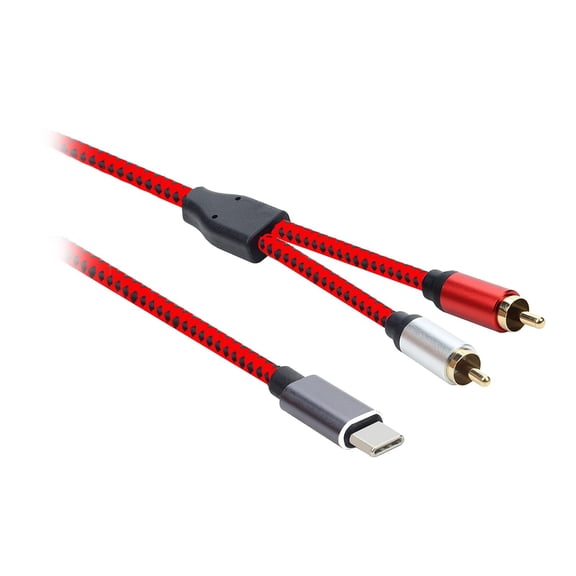 Wzmzjy USB Type-C to 2 RCA Male Audio Cable Cord for Sumsung Tablet Speaker 3 Meter