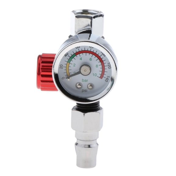 Wzmzjy Universal Alloy Spray Air Pressure Regulator -1BAR Gauge for Pressure Gauge Red