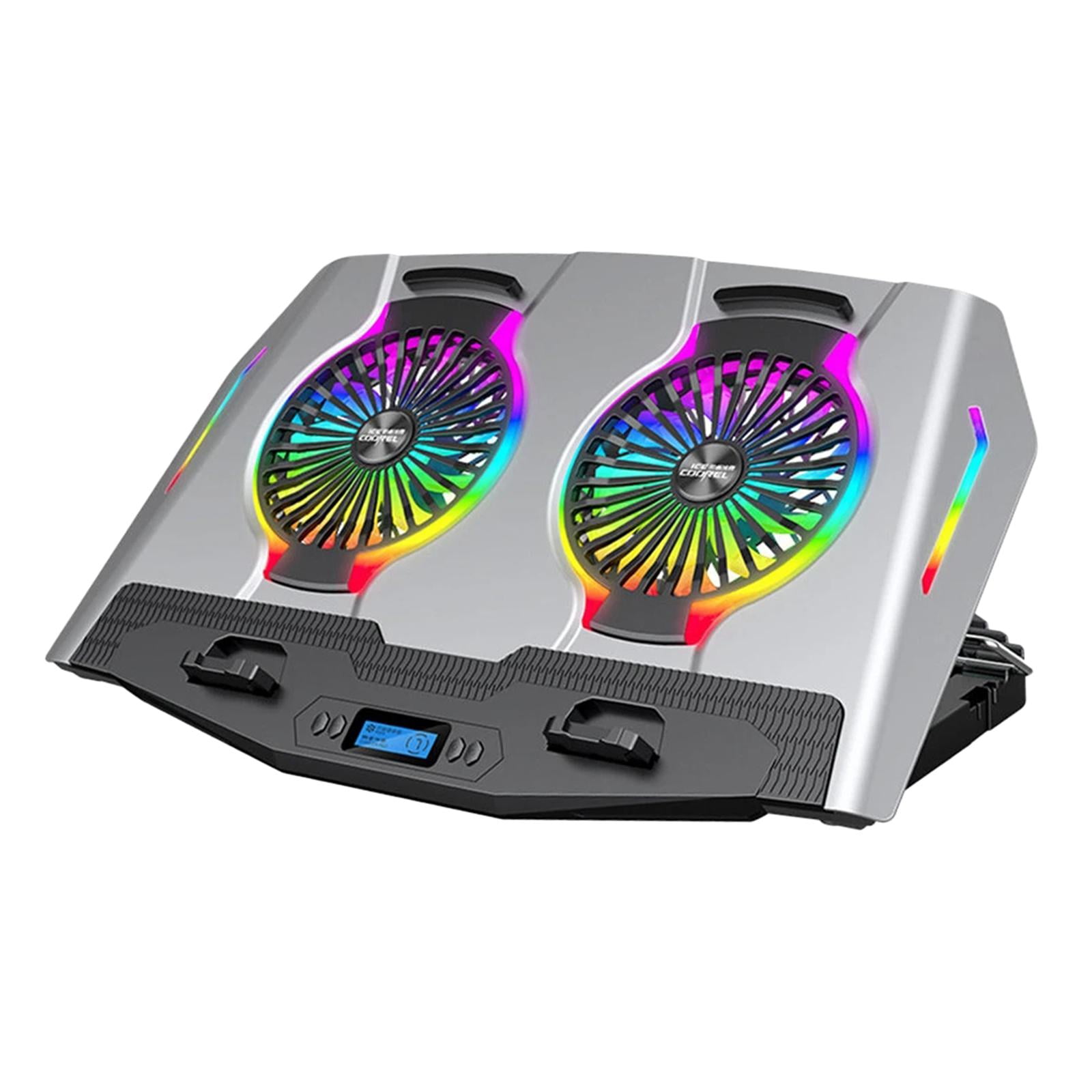 Wzmzjy harayaa Laptop Cooling, Laptop Cooling Pad, Laptop Cooler with 2 Quiet Fans, Silver