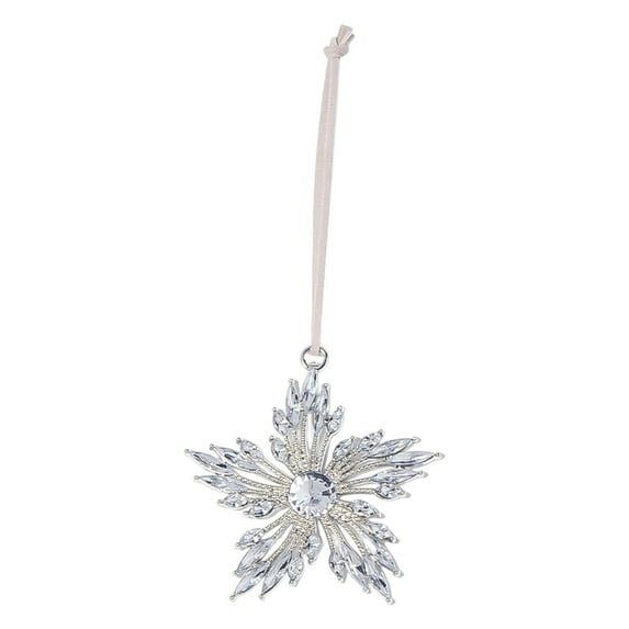 Wznxdo 3 Inch Acrylic Christmas Tree Rhinestone Snowflake Hanging Ornament Snowflake Ornaments for Tree Decor Silver Christmas Keepsake Gifts for Crafts Window Wedding Home