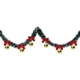 thumbnail image 1 of Wznxdo Christmas Tinsel Garland Decor, Dark Green Snowy White Tips Garland with Red Bows and Ball Artificial Xmas Tree Decoration for Indoor Outdoor, Holiday Party Supplies 6.5FT, 1 of 6