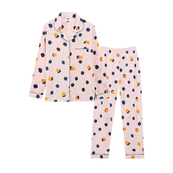 Wzxfashion Pajamas for Women Set Under $8 Cute Long Sleeve Pajama Sets Casual 2 Piece Pj Outfit Fall Sleepwear Pockets 2 Piece Lounge Matching Sets M