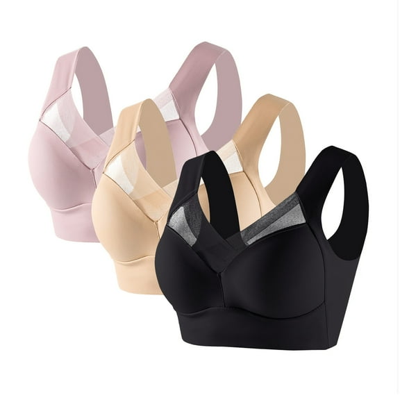 Wzxfashion Under $8 Sports Bras for Women Full Coverage seamless Wireless Iceunderwear women pack Plus Size L