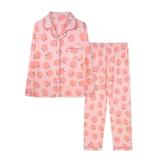 Wzxfashion Women's Pajama Sets Under $10 Soft Long Sleeve Sleepwear Loungewear Pjs Sets with Pockets Pj Lounge Sets XXL