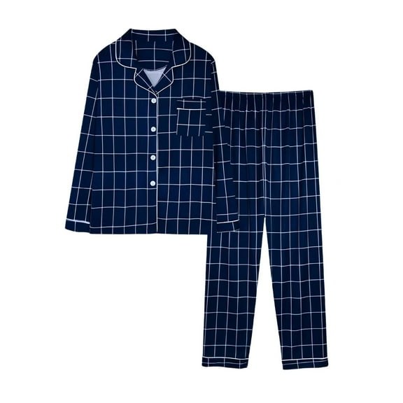 Wzxfashion Women's Pajama Sets Under $9 Soft Long Sleeve Sleepwear Loungewear Pjs Sets with Pockets Pj Lounge Sets M