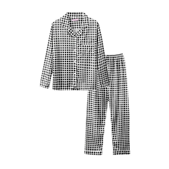 Wzxfashion Women's Pajama Sets Under $9 Soft Long Sleeve Sleepwear Loungewear Pjs Sets with Pockets Pj Lounge Sets XXL