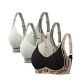 thumbnail image 1 of Wzxfashion sports bras for women Underarm-smoothing Soft Comfortable Gather Bra Wireless Up 3PC Womens Bras(M-XXXXL), 1 of 7