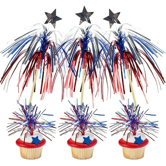 Wzzjkit 4th of July Cocktail Picks 30pc Independence Day Red White Blue Toothpick Cocktail Stick Disposable Cocktail Picks Fruit Picks Wine Picks Decorative Dessert Picks