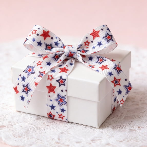 Wzzjkit 4th of July Ribbon 177 Inches, Patriotic Ribbon Red White Blue Wired Edge Ribbon for Independence Day Decorations, Hair Bows, Gift Wrapping, Wreath Craft, Party Supplies