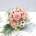 thumbnail image 1 of Wzzjkit Artificial Peonies Bouquet,12.2 Inch Purple Fake Flower Bouquet with Hydrangea and Carnations,Faux Silk Flower Arrangements for Wedding Home Party Table Decor, 1 of 8