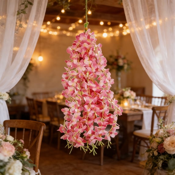 Wzzjkit Artificial Wisteria Vine 2FT, Faux Silk Wisteria Garland with Realistic Hanging Flowers for Wedding Arch Decor, Flowers Fake for Garden Party Outdoor Home Wall