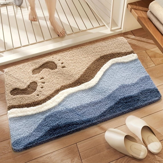 Wzzjkit Bathroom Rug 16x24 Inch, Soft Non Slip Bath Mat, Absorbent Quick Dry Bathroom Mats for Bathroom Floor Shower Tub Kitchen