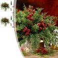 thumbnail image 1 of Wzzjkit Christmas Artificial Pines Branches with Red Berry Stems, 10" Faux Norfolk Pines Leaves Stems, Fake Foliage Pines Needles Picks for Crafts Garland Home Decor, 1 of 6