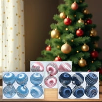 Wzzjkit Christmas Ball Ornaments for Tree, Shatterproof Flocking Balls Colorful Hanging Bulbs Christmas Balls for Christmas Tree Decorations 6pcs