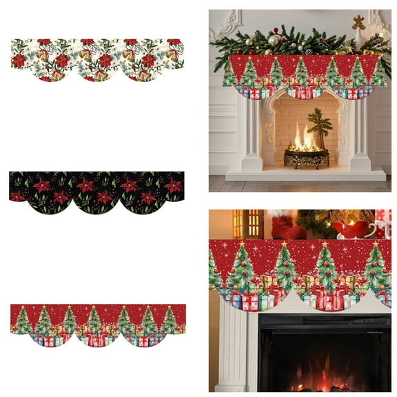 Wzzjkit Christmas Banner Colorful Paper Garlands Winter Christmas Fireplace Mantle Banners for Parties Christmas Winter Holidays Winter Photos Booth Props
