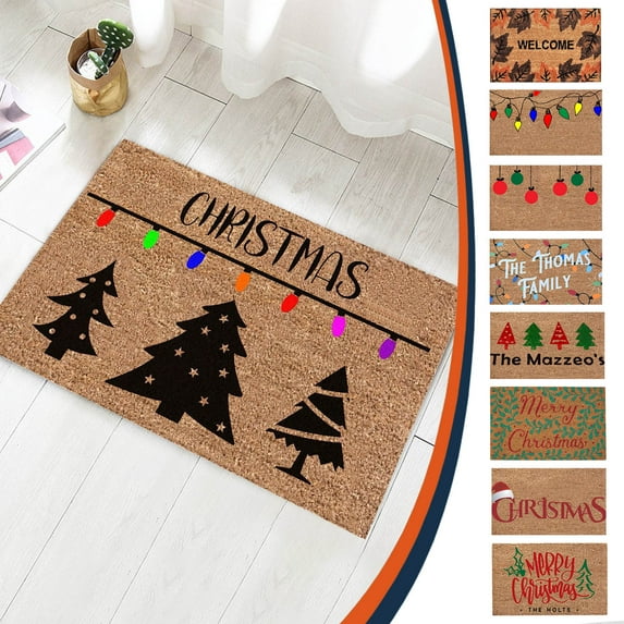 Djunllk Christmas Door Mat, 16x24inch Non-Slip Washable Winter Welcome Mat Christmas Rug for Entrance Bathroom Porch Bedroom Bedside Holiday Decor, Christmas Doormat