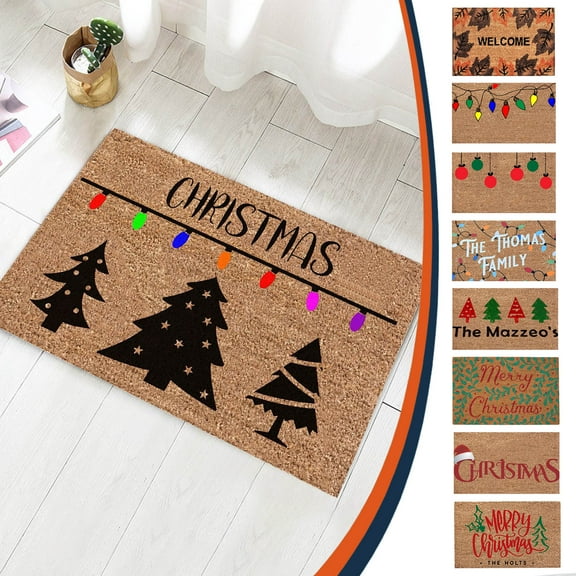 Djunllk Christmas Door Mat, 16x24inch Non-Slip Washable Winter Welcome Mat Christmas Rug for Entrance Bathroom Porch Bedroom Bedside Holiday Decor, Christmas Doormat