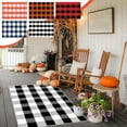 thumbnail image 1 of Wzzjkit Christmas Fall Door Mat Outdoor, Orange and White Halloween Doormat, Washable Plaid Check Front Door Rug for Layering Rugs, Halloween Porch Decorations, Entryway, 1 of 8
