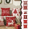 thumbnail image 1 of Wzzjkit Christmas Pillow Covers 18x18, Soft Plush Snowflake Tree Print Christmas Pillow Covers for Christmas Thanksgiving Holiday Decor Car Bed Sofa, Red Pillow Covers, 1 of 7