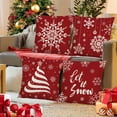 thumbnail image 1 of Wzzjkit Christmas Pillow Covers Decoration, 18x18in Christmas Red Printed Winter Throw Pillows Cushion Case Couch Decor for Christmas Home Outdoor Decorations, Christmas Pillow Cases, 1 of 7