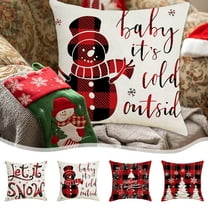 Wzzjkit Christmas Pillow Covers Decoration, 18x18in Christmas Snowflake Printed Winter Throw Pillows Cushion Case Couch Decor for Christmas Home Outdoor Decorations, Christmas Pillow Cases