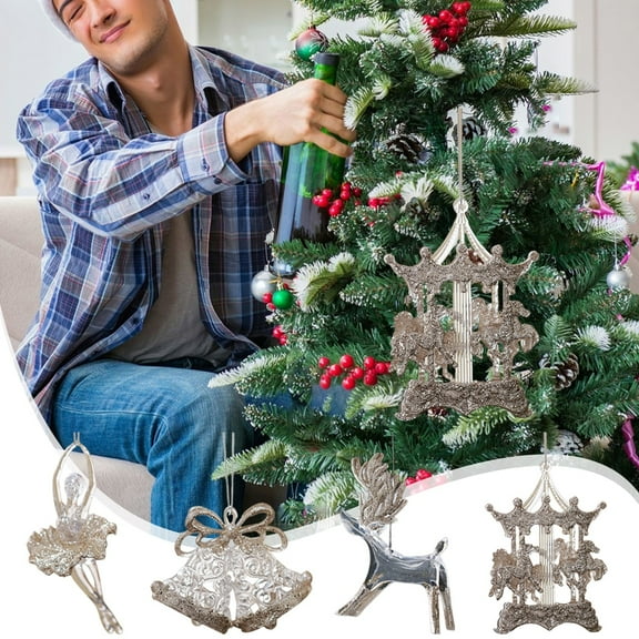 Wzzjkit Christmas Tree Decoration - Hanging Pumpkin Carriage Carousel Ballets Dancers Christmas Tree Ornaments for Xmas Tree Winter Party Supplies