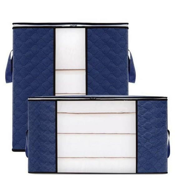 Wzzjkit Closet Storage Bins, Heavy Duty Clothing Storage Bags with Reinforced Handles, Extra Large Storage Bags for Clothes, Thickened Double Zipper for Space Saving Travel