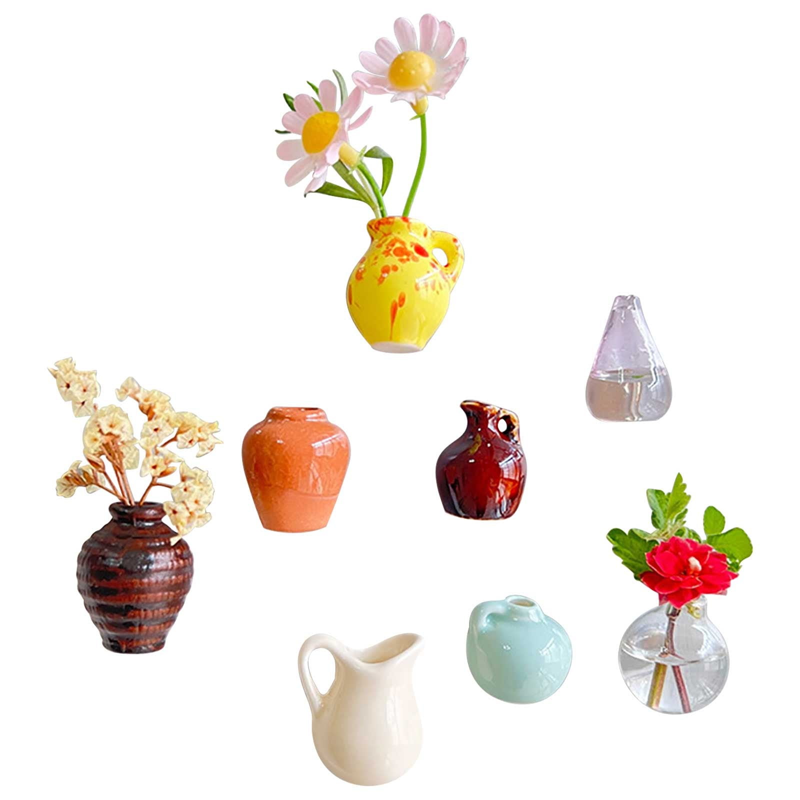 5-Pack Cute Ceramic Mini Vase Fridge Magnets - Tiny 3D Plant Magnets For Kitchen, Office, Locker Decor - View #7
