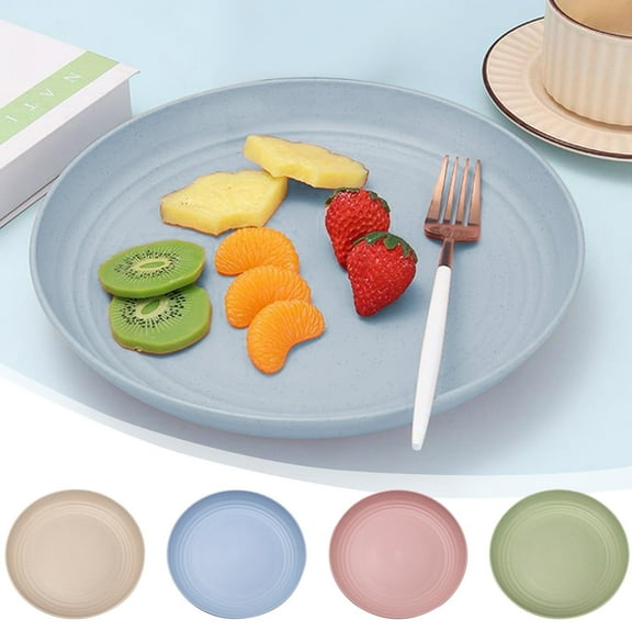 Wzzjkit Dinner Plates Shatterproof Plastic Reusable Dinner Trays for Kitchens Camping, Dishwasher and Microwave Safe Kids Plates