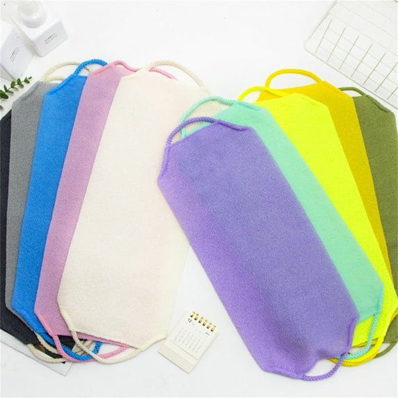 Wzzjkit Exfoliating Washcloth for Shower, Double-Sided Back Scrub Washcloth with Handles for Use in Shower, Body Exfoliator Bath Tool to Clean Your Body Deeply for Men & Women Skin