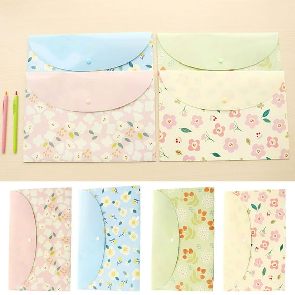 Wzzjkit File Folders Folder Horizontal File Bag A4 Snap File Bag File Bagwaterproof Storage Bag