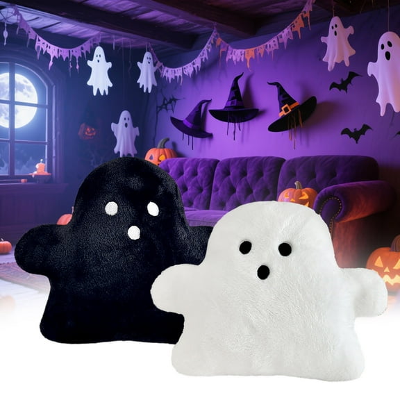 Wzzjkit Ghost Pillow, Ghost Decor, Halloween Pillows White Cute Ghost Throw Pillow for Halloween Decorative Home Sofa Bed Cushion