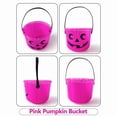 thumbnail image 1 of Wzzjkit Halloween Pumpkin Candy Bucket – Trick-or-Treat Plastic Hand Basket with Sturdy Handle, Holiday Party Favor Holder & Home Decor Prop, Pink, 1 of 4