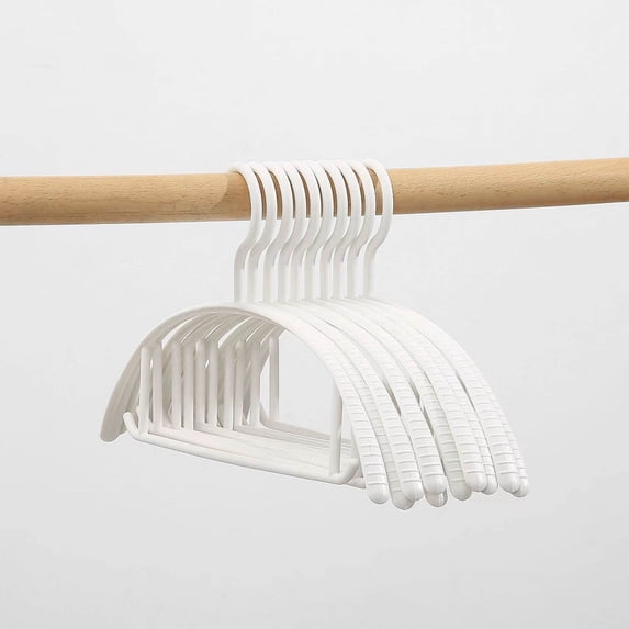Wzzjkit Hangers 10 Pack, Plastic Hangers Heavy Duty for Closet, Space Saving No Mark Hangers with 21° Shoulder Curve, Non Slip Coat Hangers for Suits Shirts Pants Scarves