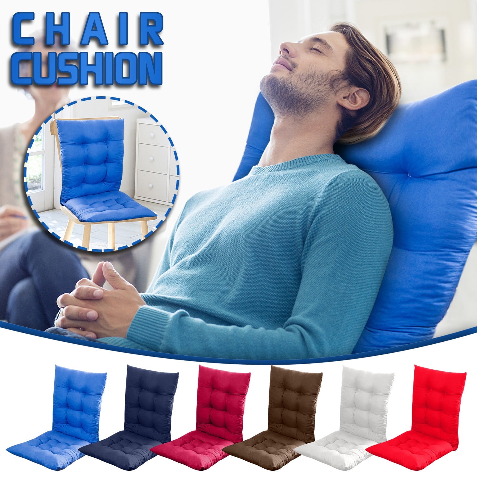 Wzzjkit Indoor/Outdoor High Back Cushion, Patio Chair Cushions, Thickened Outdoor Chair Cushion, Tufted Patio Seat Pad for Patio Chair, Set of 2