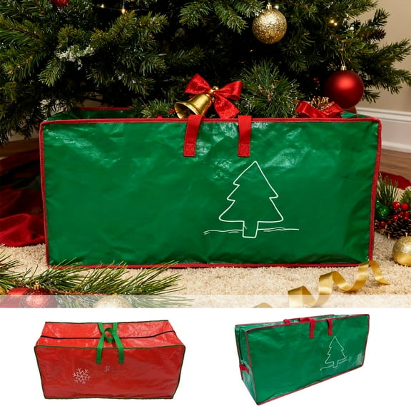 Wzzjkit Large Christmas Tree Storage Bag - Fits 48in Artificial Trees - Plastic, Waterproof Christmas Tree Bag for Storage Box for Xmas - Strong, Sturdy Handles