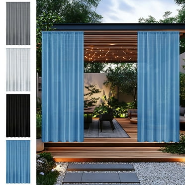 Wzzjkit Outdoor Curtains for Patio Waterproof, Thick Rainproof Gazebo Curtains Outdoor for Porch, Pergola, Cabana, Polyester Outdoor Curtains, 1 Panel, 84x52in