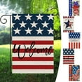 thumbnail image 1 of Wzzjkit Patriotic 4th of July Garden Flag 12x18in, Double-sided Memorial Day Garden Flag for Outdoor Yard Party Supplies, Red White and Blue Linen Fourth of July Garden Flag, 1 of 5