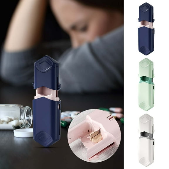 Wzzjkit Pill Cutter Splitter, Multiple Pill Cutters for Small or Large Pills, Adjustable Pill Splitter with Centering Device and Blade Guard for Multi Tablets, Small Pill Cutter