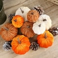 thumbnail image 1 of Wzzjkit Pumpkin Decor Artificial Fake Pumpkins Faux Velvet Foam Fabric Pumpkins Decoration for Fall Home Thanksgiving Decorations, 1 of 3