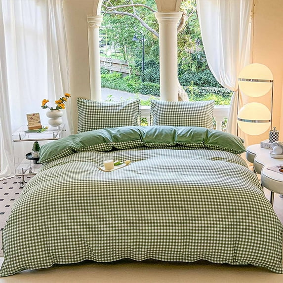 Wzzjkit Queen Comforter Set - Bed in a Bag Queen Size 4 PCS, Washable Soft King Size Comforter Set for All Seasons, Bedding Set with 1 Duvet Cover, 1 Sheets, 2 Pillowcases