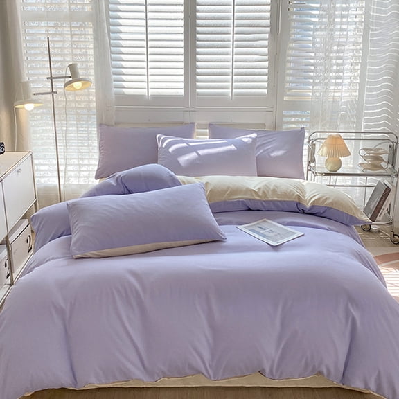 Wzzjkit Queen Comforter Set - Bed in a Bag Queen Size 4 PCS, Washable Soft King Size Comforter Set for All Seasons, Bedding Set with 1 Duvet Cover, 1 Sheets, 2 Pillowcases