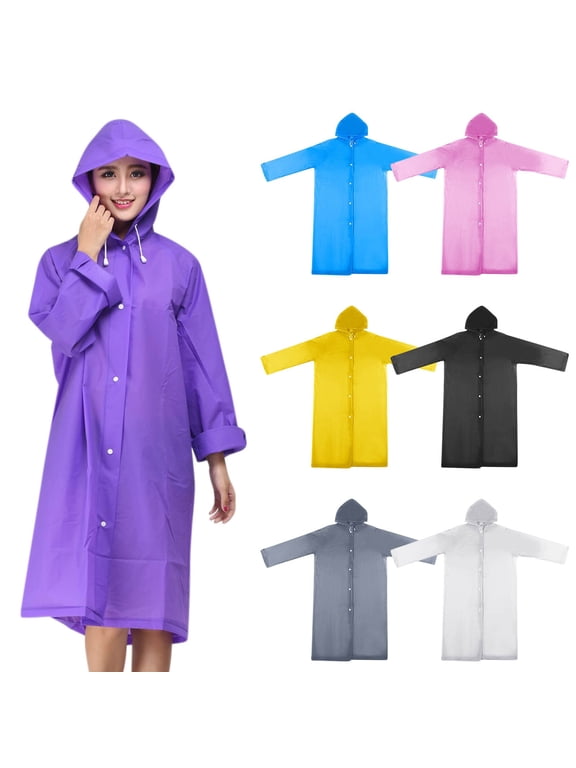 Wzzjkit Rain Coats for Women Portable Rain Cape Waterproof Outdoor Raincoat with Hood Transparent Raincoat for Camping, Hiking & Travel 150g 43in