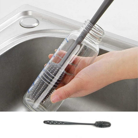 Wzzjkit Silicone Bottle Brush, Cup Cleaner Brush for Hydro Flasks, Sports Bottles & Reusable Straws, Long Handle Water Bottle Brush Cleaner for Narrow Neck Containers