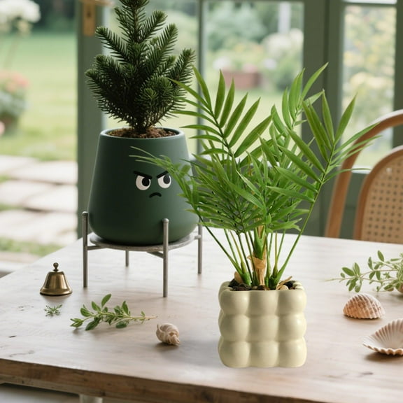 Wzzjkit Small Fake Plants Potted Artificial Plants Indoor for Shelf Desk Home Bathroom Living Room Coffee Table Decor, Outdoor Faux Plants