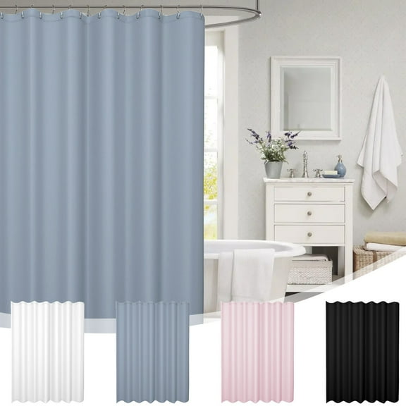 Wzzjkit Solid Color Shower Curtain Waterproof and Mildews Proof Bathroom Shower Curtain No Drill Bathroom Shower Partition Curtain
