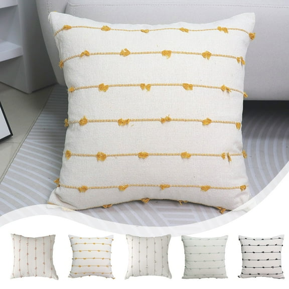 Wzzjkit Throw Pillow Covers 18x18, Polyester Splicing Decorative Pillow Covers, Striped Couch Pillow Covers for Sofa Living Room Couch Bedroom Car