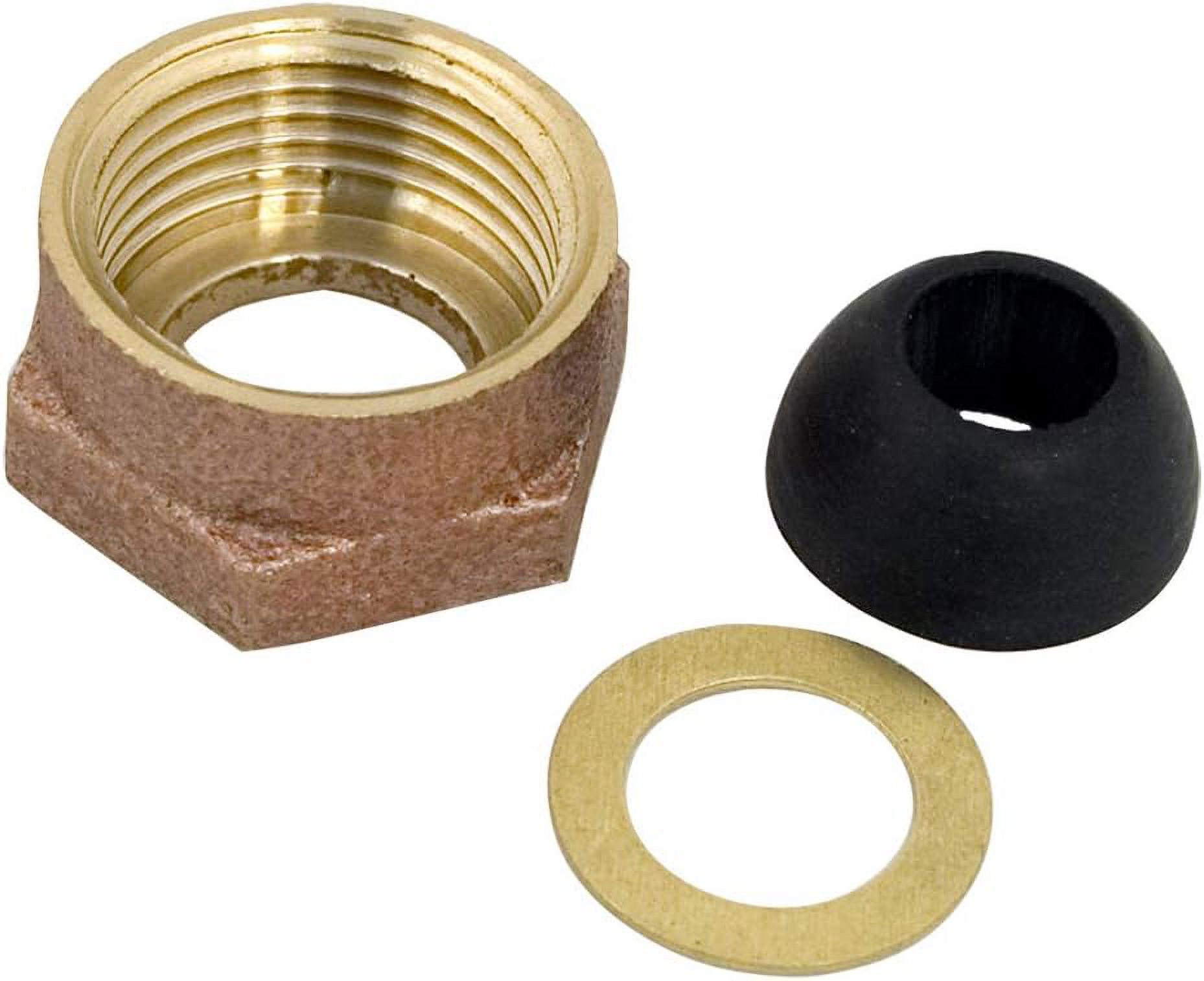 X 1/2" Brass Ballcock Coupling Nut, Includes Cone Washer And Friction