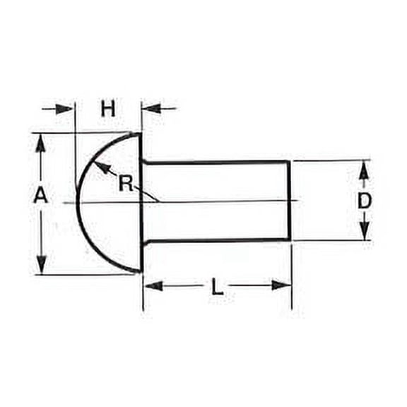 X 1/2 Round Head 18-8 Solid Stainless Steel Rivets 100 pcs Box
